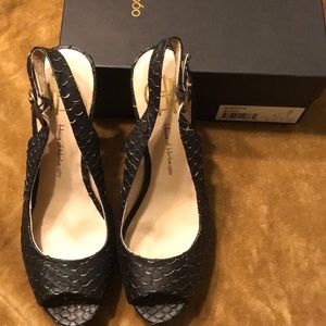 Black and gold snake  Sling back shoe